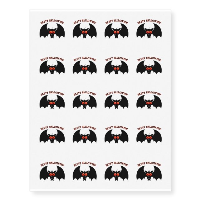 Temporary Tattoo Sheet-Halloween Bats (Front)