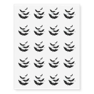 Temporary Tattoo Sheet-Halloween Bats