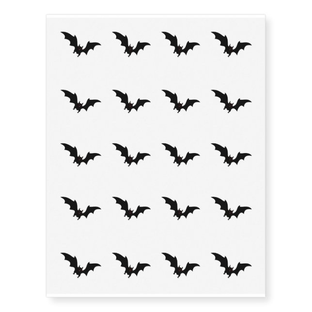 Temporary Tattoo Sheet-Halloween Bats (Front)