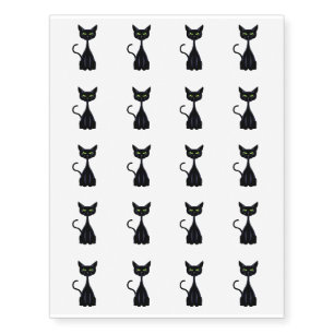 Temporary Tattoo Sheet-Halloween Black Cat