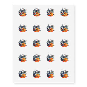 Temporary Tattoo Sheet-Halloween Cat