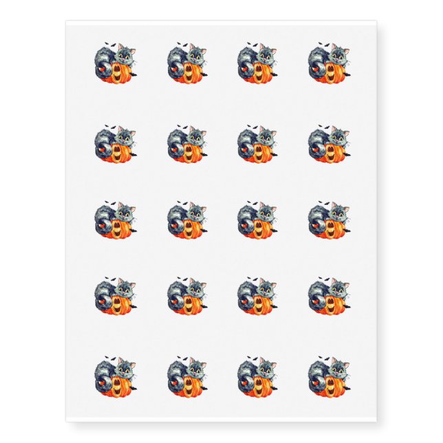 Temporary Tattoo Sheet-Halloween Cat (Front)