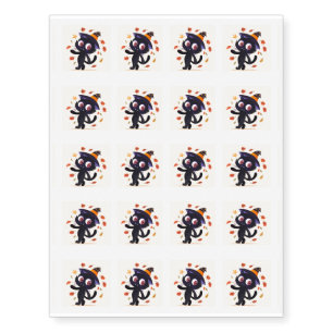 Temporary Tattoo Sheet-Halloween Cat