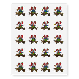Temporary Tattoo Sheet-Halloween Clown