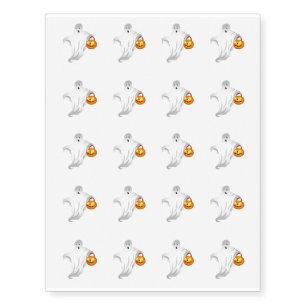 Temporary Tattoo Sheet-Halloween Ghost