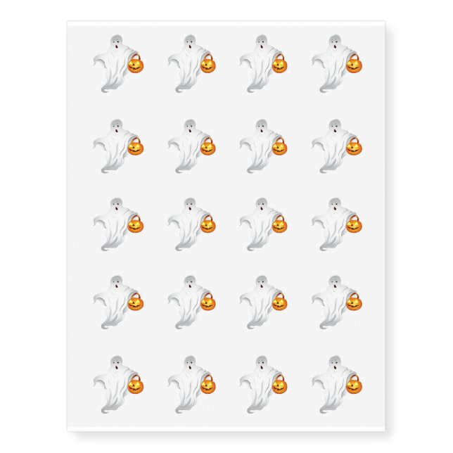 Temporary Tattoo Sheet-Halloween Ghost (Front)