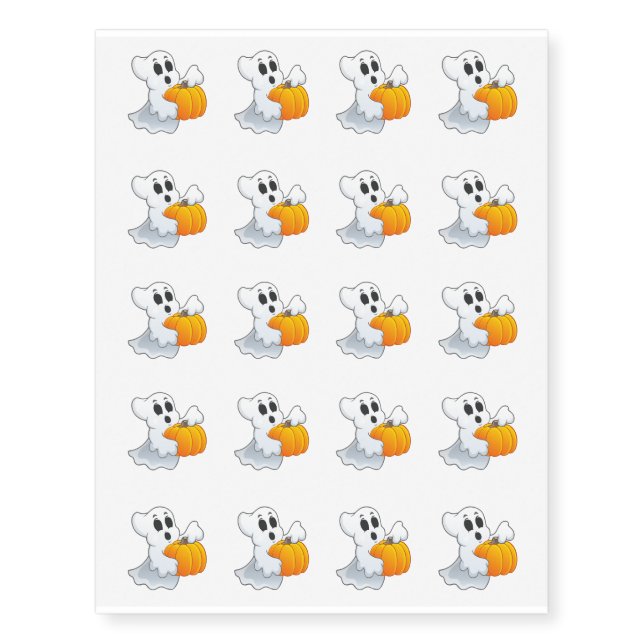 Temporary Tattoo Sheet-Halloween Ghost (Front)