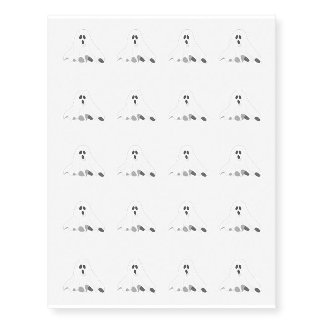 Temporary Tattoo Sheet-Halloween Ghost (Front)