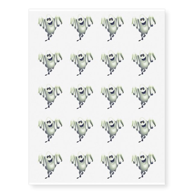 Temporary Tattoo Sheet-Halloween Ghost (Front)