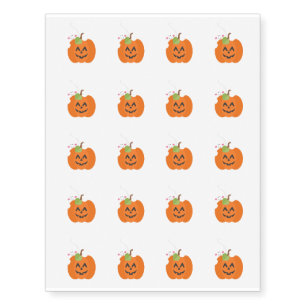 Temporary Tattoo Sheet-Halloween Ghost/Pumpkin