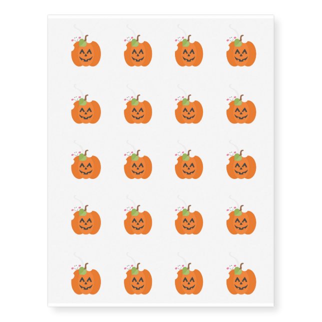 Temporary Tattoo Sheet-Halloween Ghost/Pumpkin (Front)