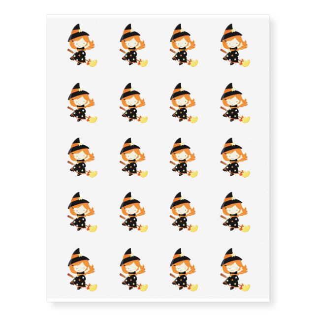 Temporary Tattoo Sheet-Halloween Little Witch (Front)