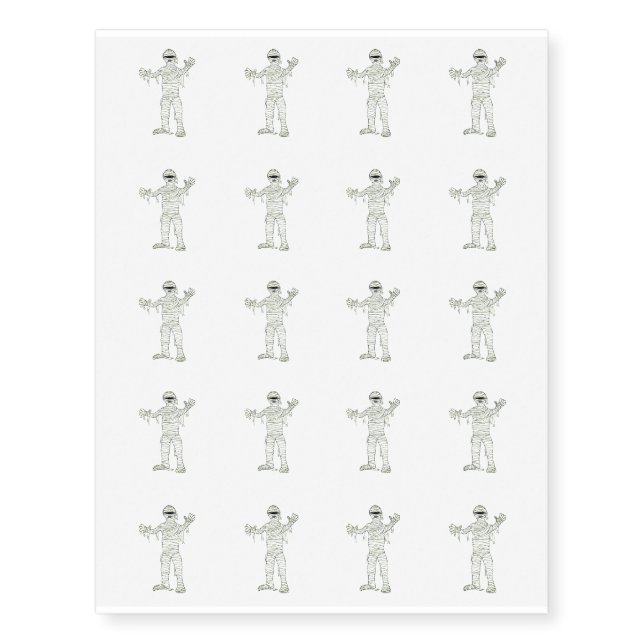 Temporary Tattoo Sheet-Halloween Mummy (Front)