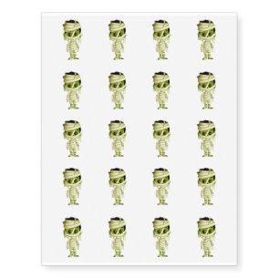 Temporary Tattoo Sheet-Halloween Mummy Boy