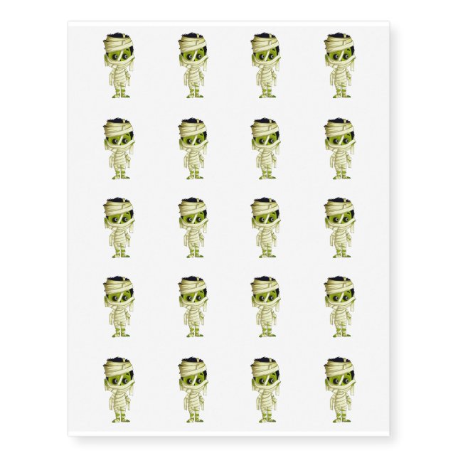 Temporary Tattoo Sheet-Halloween Mummy Boy (Front)