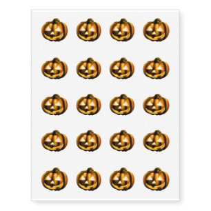 Temporary Tattoo Sheet-Halloween Pumpkin
