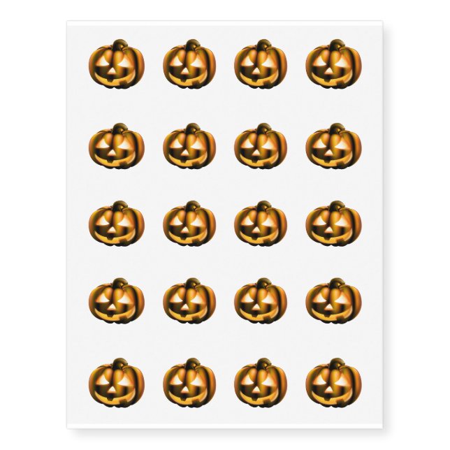 Temporary Tattoo Sheet-Halloween Pumpkin (Front)