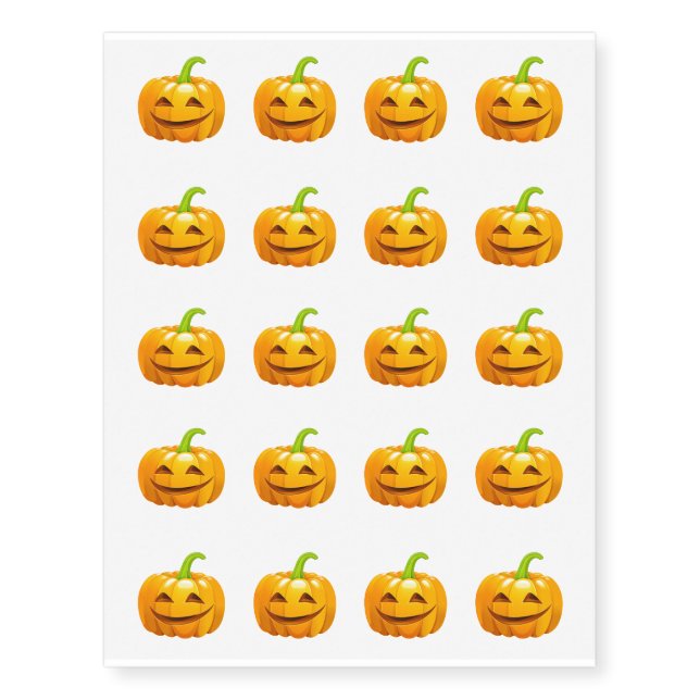 Temporary Tattoo Sheet-Halloween Pumpkin (Front)