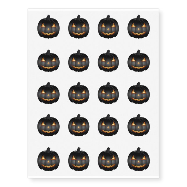 Temporary Tattoo Sheet-Halloween Pumpkin (Front)