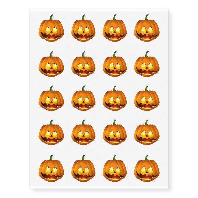 Temporary Tattoo Sheet-Halloween Pumpkin (Front)