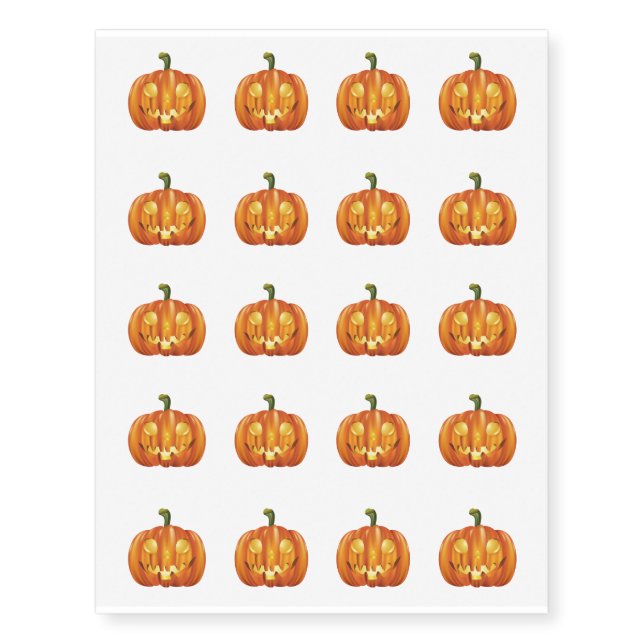 Temporary Tattoo Sheet-Halloween Pumpkin (Front)