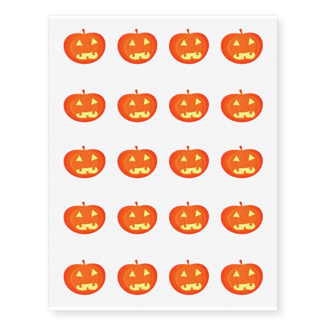Temporary Tattoo Sheet-Halloween Pumpkin (Front)
