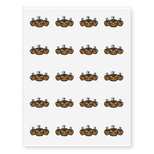 Temporary Tattoo Sheet-Halloween Pumpkins