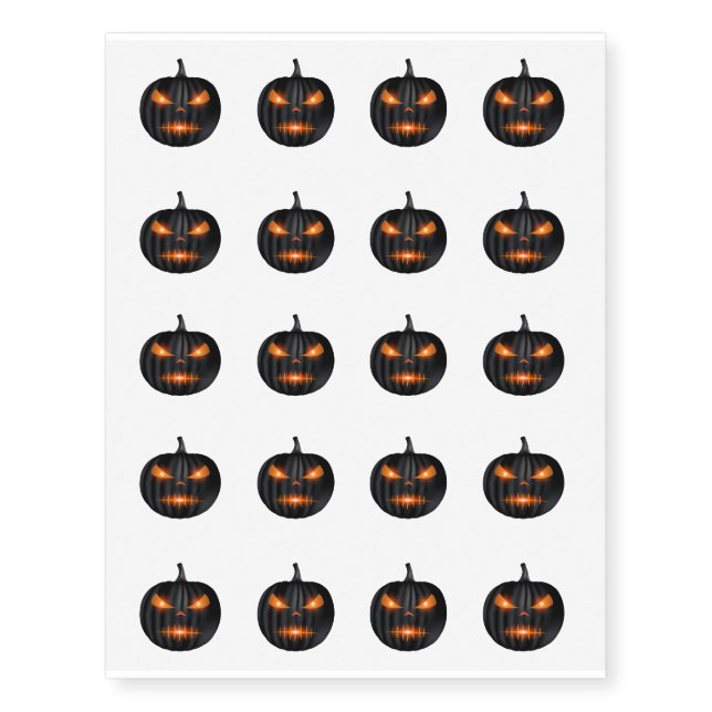 Temporary Tattoo Sheet-Halloween Pumpkins (Front)