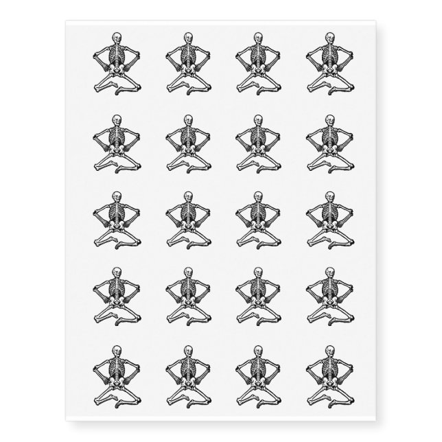Temporary Tattoo Sheet-Halloween Skeleton (Front)