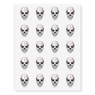 Temporary Tattoo Sheet-Halloween Skull