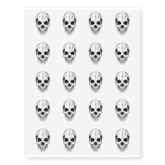 Temporary Tattoo Sheet-Halloween Skull (Front)