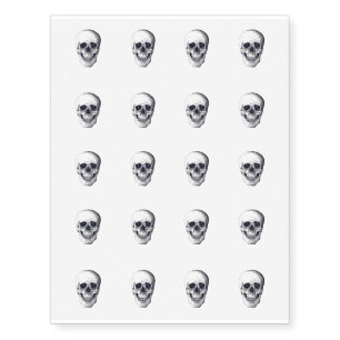 Temporary Tattoo Sheet-Halloween Skull