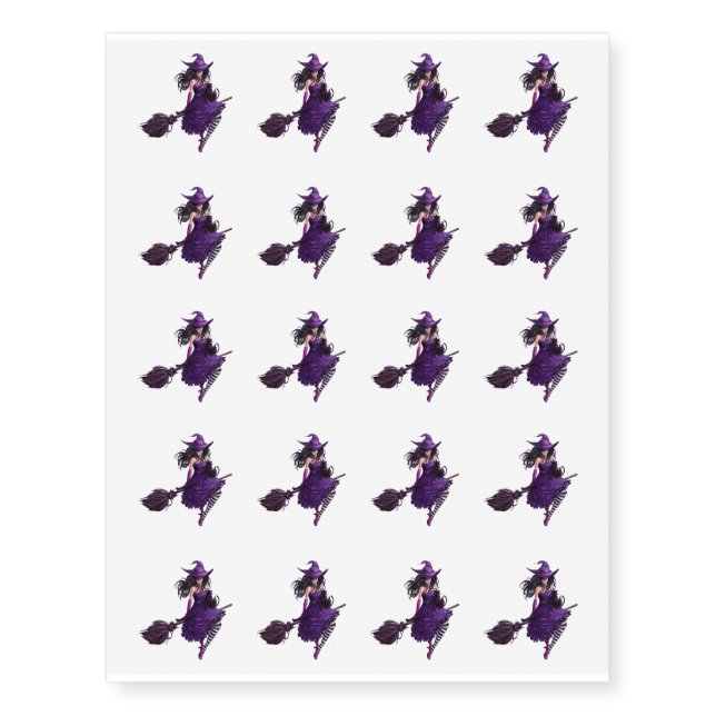 Temporary Tattoo Sheet-Halloween Witch (Front)