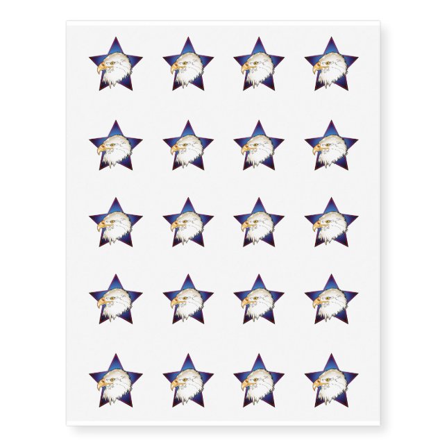 Temporary Tattoo Sheet-Patriotic Eagle Star (Front)