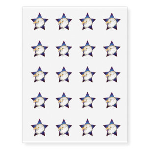 Temporary Tattoo Sheet-Patriotic Eagle Star
