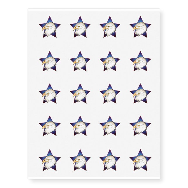 Temporary Tattoo Sheet-Patriotic Eagle Star (Front)