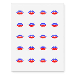 Temporary Tattoo Sheet-Patriotic Kiss