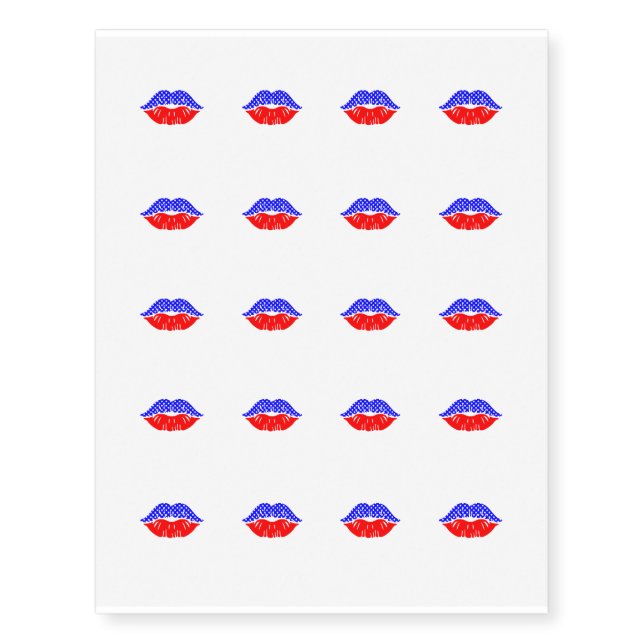 Temporary Tattoo Sheet-Patriotic Kiss (Front)