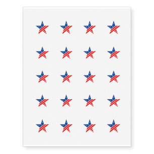 Temporary Tattoo Sheet-Patriotic Stars
