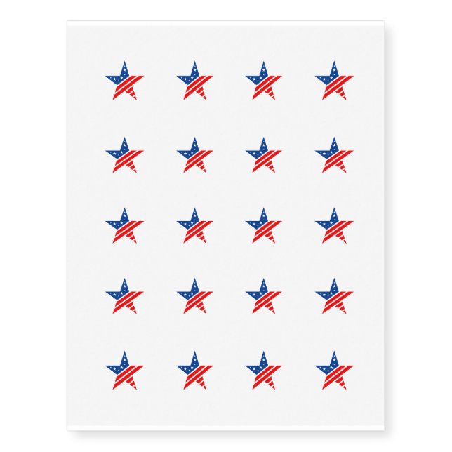 Temporary Tattoo Sheet-Patriotic Stars (Front)
