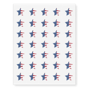 Temporary Tattoo Sheet-Patriotic Stars