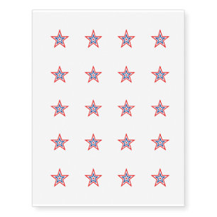 Temporary Tattoo Sheet-Patriotic Stars