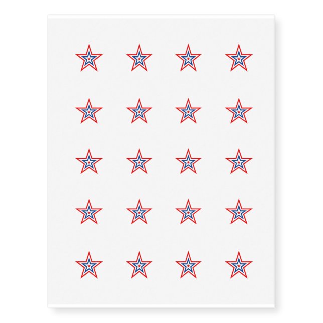 Temporary Tattoo Sheet-Patriotic Stars (Front)