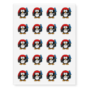 Temporary Tattoo Sheet-Pirate Penguin