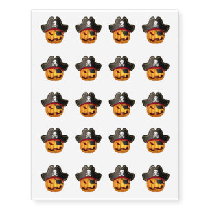 Temporary Tattoo Sheet-Pirate Pumpkin
