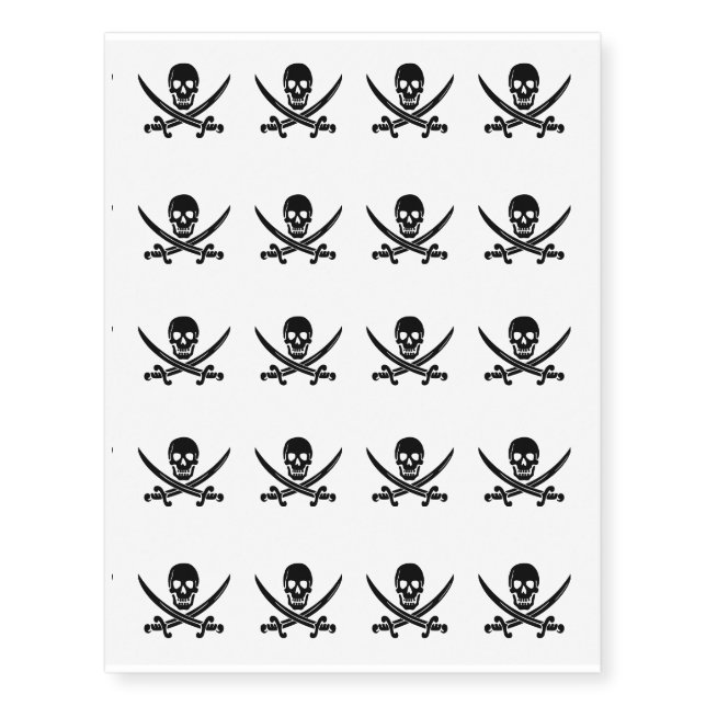 Temporary Tattoo Sheet-Pirate Skull (Front)