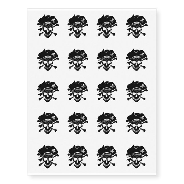 Temporary Tattoo Sheet-Pirate Skull (Front)
