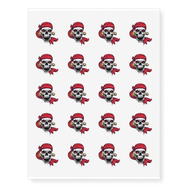 Temporary Tattoo Sheet-Pirate Skull (Front)