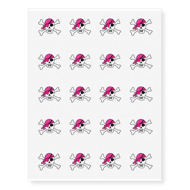 Temporary Tattoo Sheet-Pirate Skull (Front)