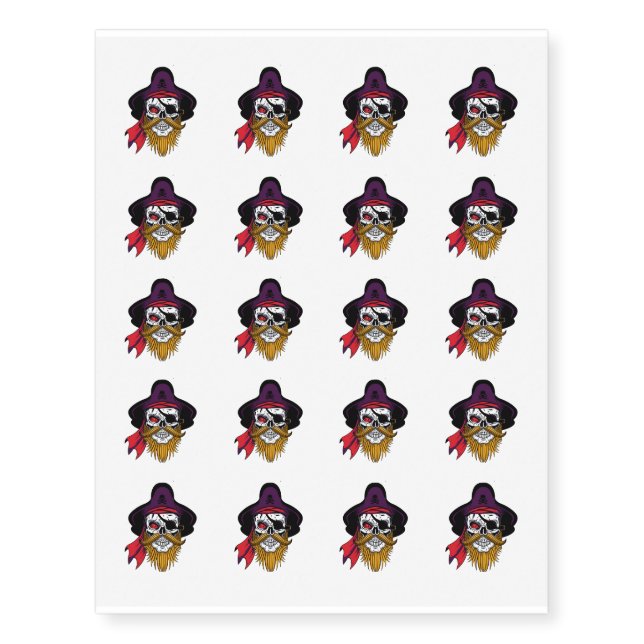 Temporary Tattoo Sheet-Pirate Skull (Front)